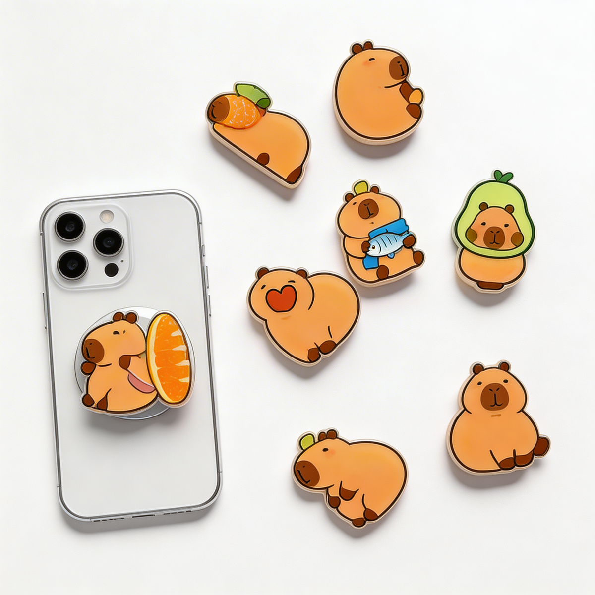 Pop socket para celular con diseño de capibara