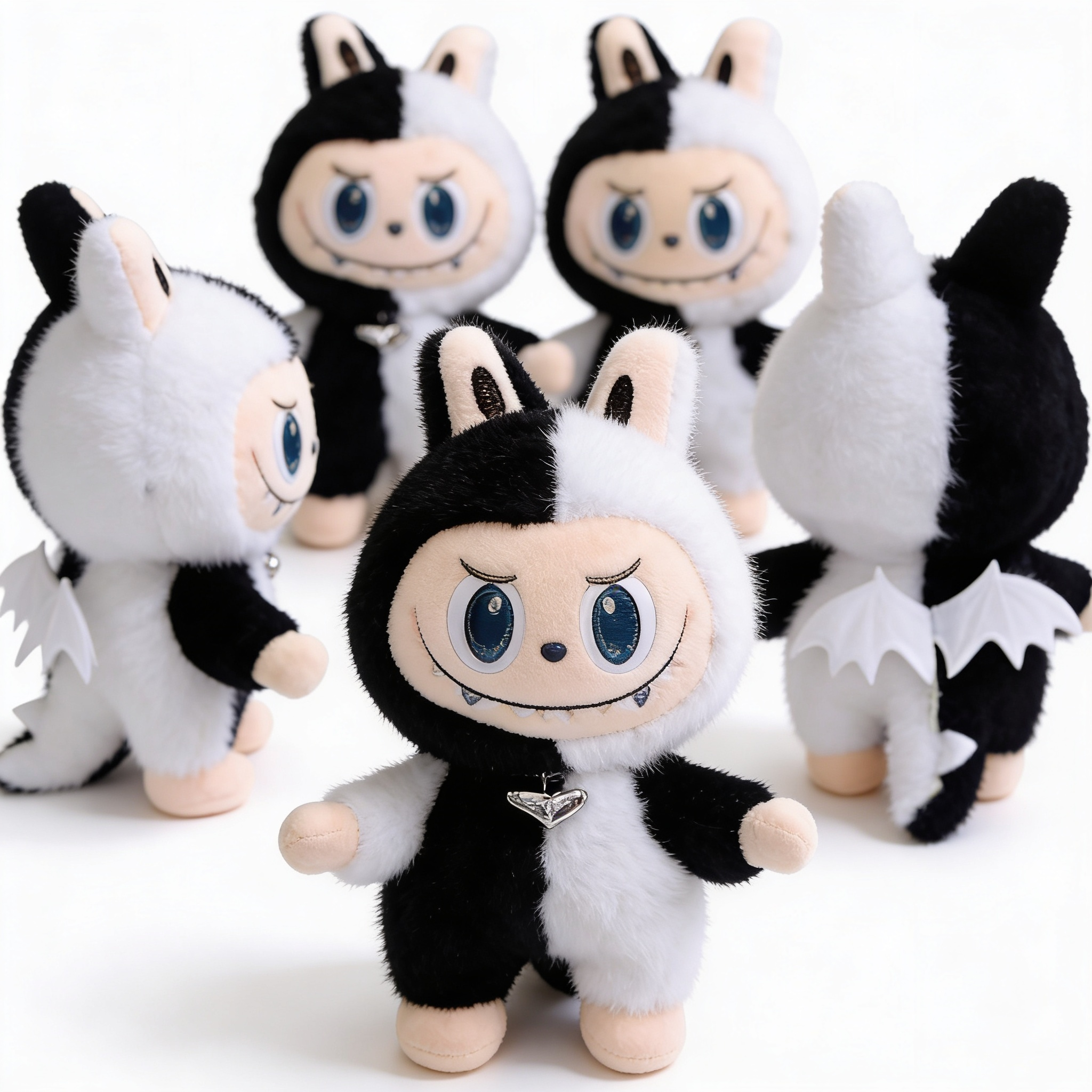 Peluche Negro Y Blanco Labubu
