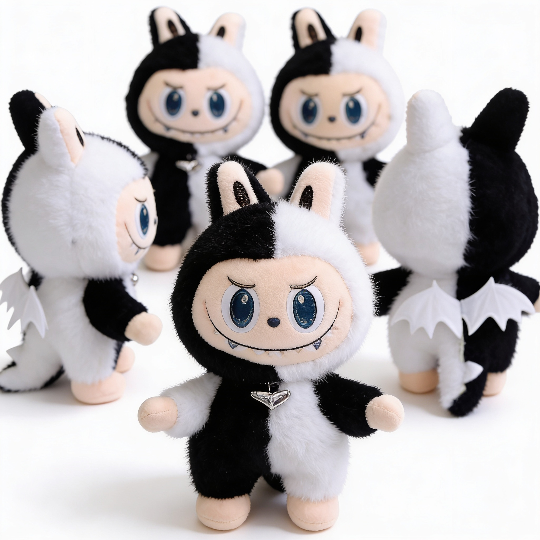 Peluche Negro Y Blanco Labubu