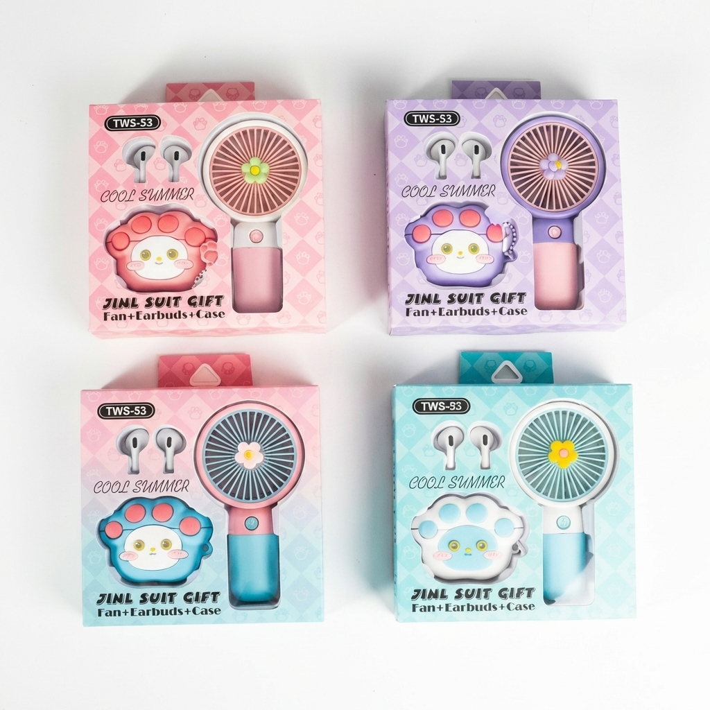 Auriculares Kawaii con Ventilador