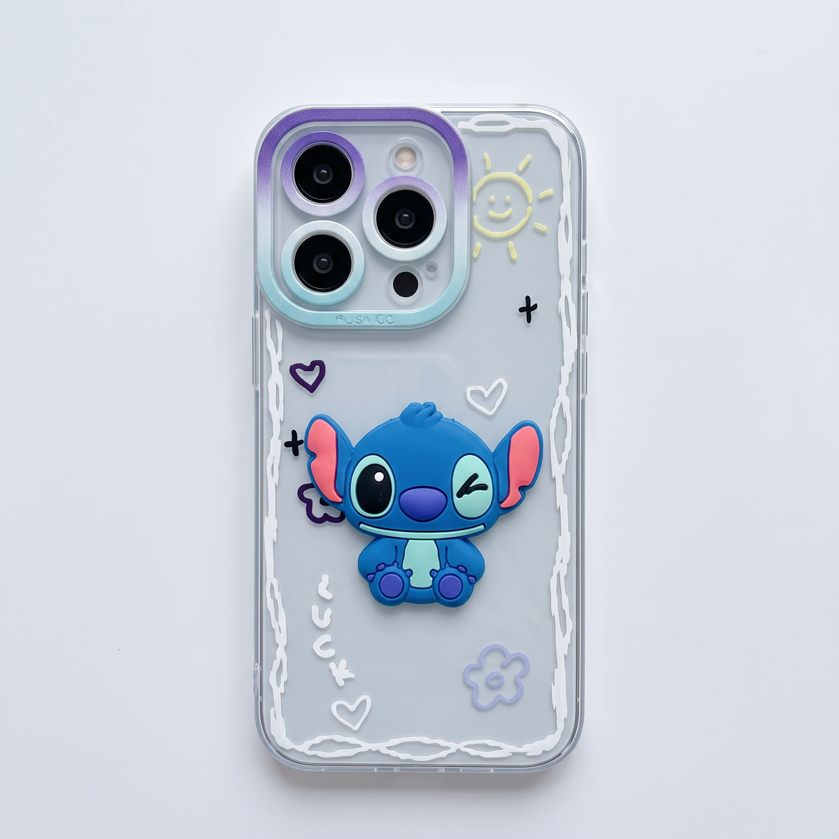 Carcasa para celular con figura de Stitch en relieve 3D